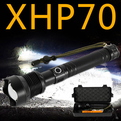 

USB Charging Battery Display XHP70 High Power Telescopic Zoom Outdoor Flashlight Aluminum Alloy
