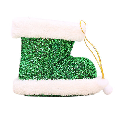 

The New Christmas Pen Boots Decorations Christmas Tree Pendant Flocking Boots Stocking Gift Box Cute Shoes Candy Box