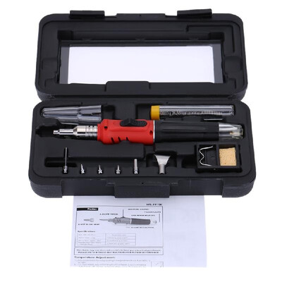 

10 in 1 Professional Butane Gas Soldering Iron Set 26ml Welding Kit Torch HS-1115K