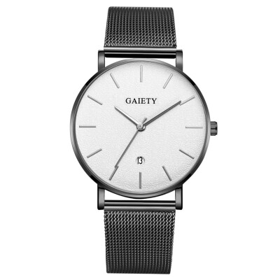 

Gobestart Business Fashion Simple Simple Casual Calendar Net With Strap Mens Watch