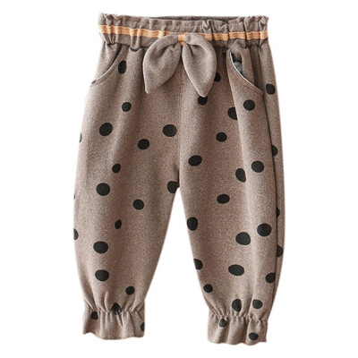 

Girls Pants Cotton Polka Dot Print Pants Casual Bow Decoration Trousers Toddler Clothes Bottoms