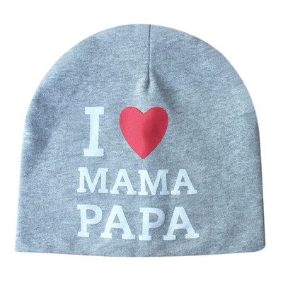 

Baby Hat Newborn infant Baby Cotton I Love Mama&Dad Print Caps Hats For Baby Girls Knitted Beanies Cap colorful