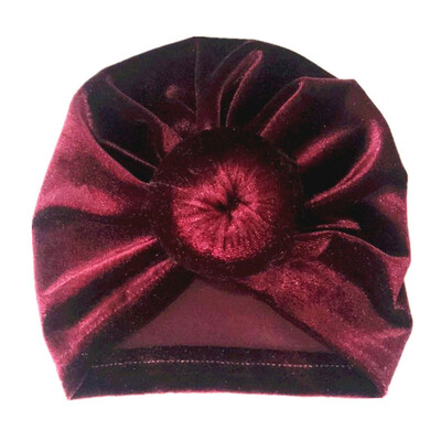

Baby Toddler Knot Turban Head Wrap Hat Velvet Sretch India Ear Cap Winter Warmer