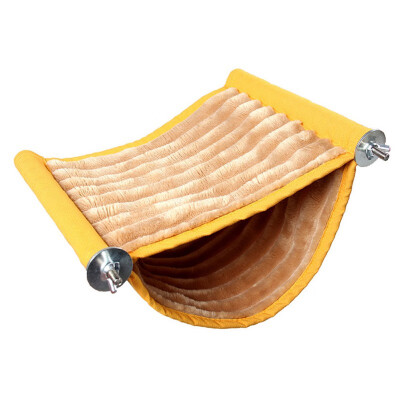 

Durable Small Pet Hammock Super Soft Short Plush Multifunctional 2 Layers Hammock For Bird Small Pets Hamster Rabbit Yellow SL