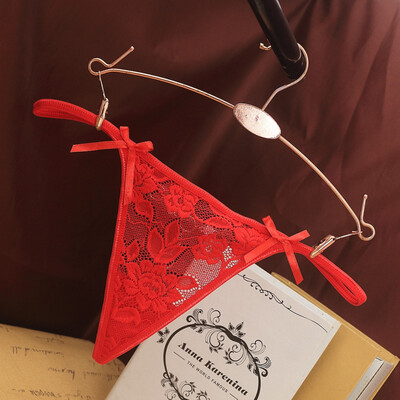 

Sexy Women Panties Lace Temptation Perspective Thong Briefs Female Low Waist Solid Color G-String