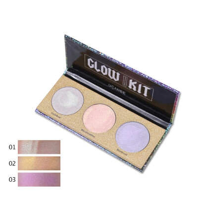 

Makeup Chameleon Highlighter Palette UCANBE Brand 3 Color Crystal Sugar Highlighting Bronzer Glow Shimmer Eyeshadow Cosmetic Set