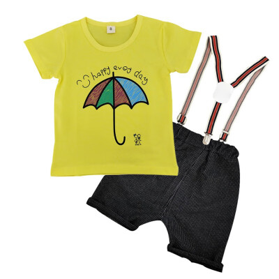 

Summer Baby Boys Clothes Set Letter Print Short Sleeve Tops ShirtSuspender Short Pants Children Casual Outfits Sets