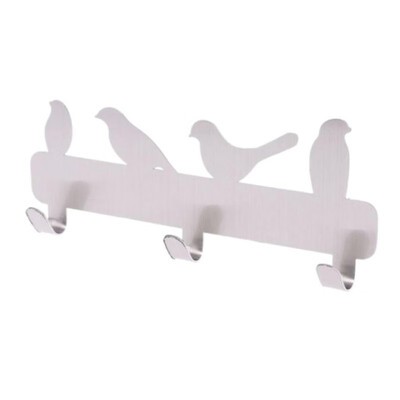 

Bird Shaped Refrigerator 3 Row Hooks Stainless Steel Wall Hanging Clothes Bag Key Hanging Wall Hanger Key Home Decor