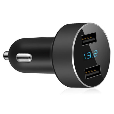 

Car charger universal dual usb car charger 31A fast charging LED screen mini smart auto phone charger adapter