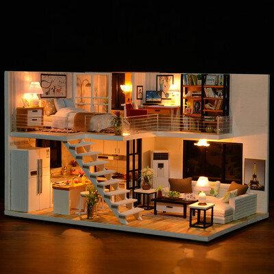 

〖Follure〗3D Wooden DIY Miniature House Furniture LED House Puzzle Decorate Creative Gifts