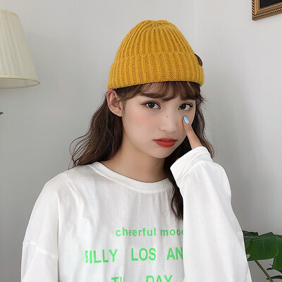 

Ins knitted hat womens autumn&winter dome guaspi hat Korean Yayan hooligan wool hat students street cold hat men
