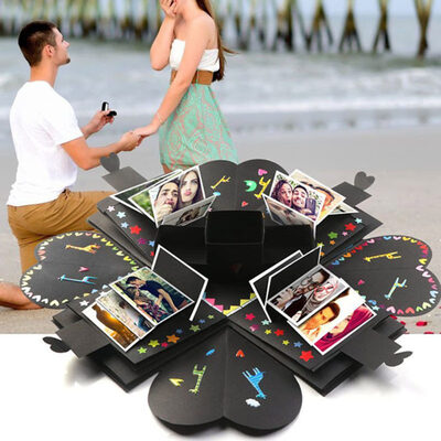 

Multilayer DIY Memory Scrapbook Photo Album Surprise Box Valentine Birthday Gift
