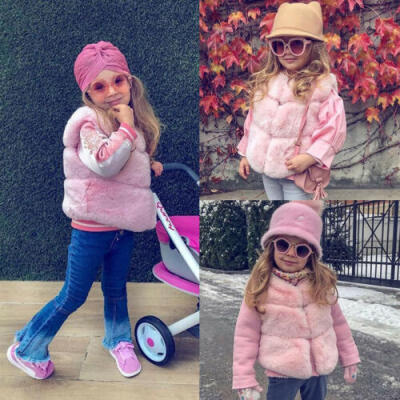 

Fashion Baby Kids Girls Winter Warm Faux Fur Vest Waistcoat Tops Outwear Jackets