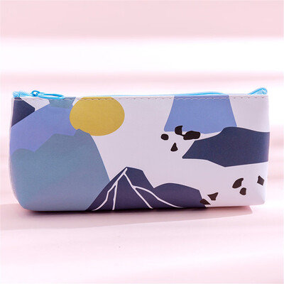 

Toponeto Use Creative Simple Leather Pencil Case Zipped Pen Bag Stationery Pouch