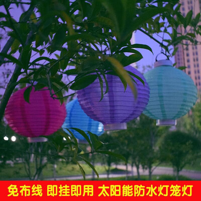 

Cross-border for outdoor waterproof solar lanterns solar hanging lights festival LED hanging lanterns Chinese celebration lights