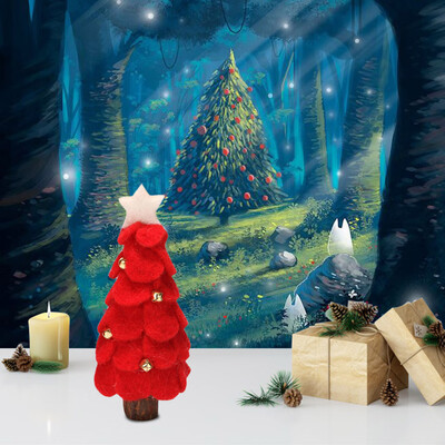 

Siaonvr Mini Trees with Snowmen Reindee with Wood Base Bottle Ornaments Decoration