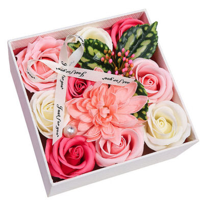 

Beautiful Simulation Rose Soap Flower Handmade Creative Flower Box Valentines Day Teachers Day Gift Home Festive Supplies
