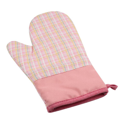 

Gobestart Grid Cotton Oven Gloves Heat Resistant Microwave Oven Kitchen Glove