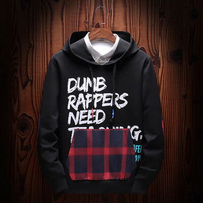 

Toponeto Mens Autumn Winter Hooded Long Sleeved Sweater New Fashion Letter Tops