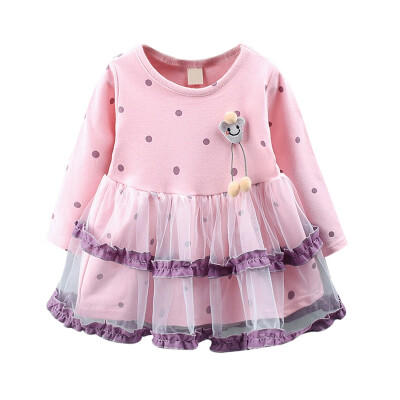 

Cute Baby Girls Floral Dress Princess Party Flower Dresses Toddler Infant Girls Mesh Tutu Dress 0-3Y Clothing