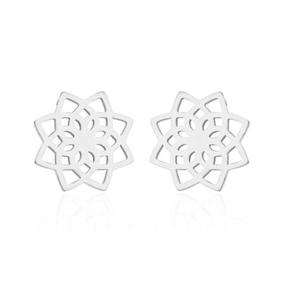 

1 Pair Simple Exquisite Stainless Steel Hollow Flower Stud Earring For Women