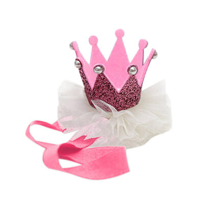 

Cute Baby Girls Brithday Shiny Crown Elastic Mesh Headband Hair Accessories Kids Princess Hairband