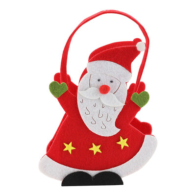 

1Pcs Christmas Gift Handbag Drawstring Candy Bag Merry Christmas Sweet Candy Bags Present Bag Home Party Xmas Decoration