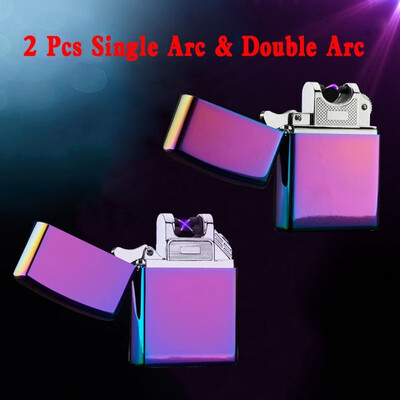 

Electronic Cigarette lighter Pulsed Arc Slim Windproof cigar Lighter USB Rechargeable Flameless Electric Arc Smoking Lighter