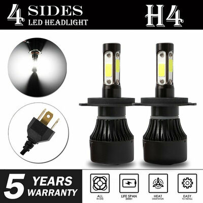 

2pcs Car H4 COB LED Chips Headlights 6000K-6500K Lamps 375000LM Bulbs Waterproof