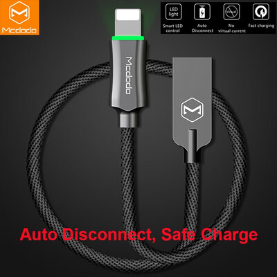 

MCDODO LED Auto Disconnect Data USB Charging Lightning Cable For iPhone XS Max XR X 8 6S 7 Plus 5 SE OVP Fast Charger
