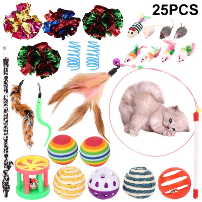 

122125pcsset New Style Pet Cat Toy Suit Cat Toy Cat Sticks Rat Toy Overvalue Combination