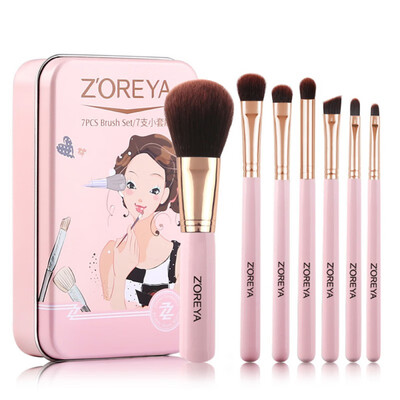 

2 Color 7pcs Makeup Brushes Highlighter Foundation Lip Eye Micro Brush Applicator For Shadows Professional Brush Makeup Set
