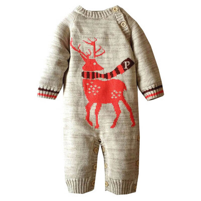 

Baby Long Sleeve Winter Jumpsuit Baby Kids Boys Girls Thick Rompers Outfits Christmas Cartoon Clothes Cute Infant