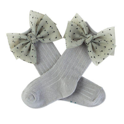 

Newborn baby girls socks socks kids bow knee high long tube sock sokken princess infant baby sock calcetines Leg Warmer Clothing