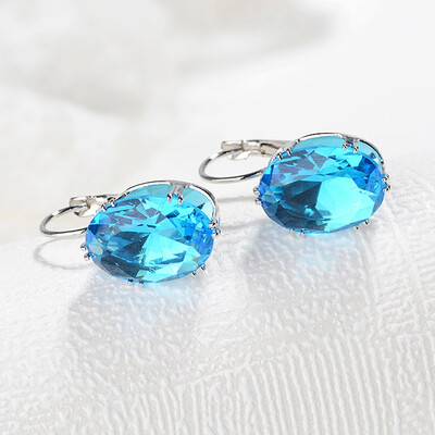 

New European And American Hot Multi-color Inlaid Simple Earrings Jewelry