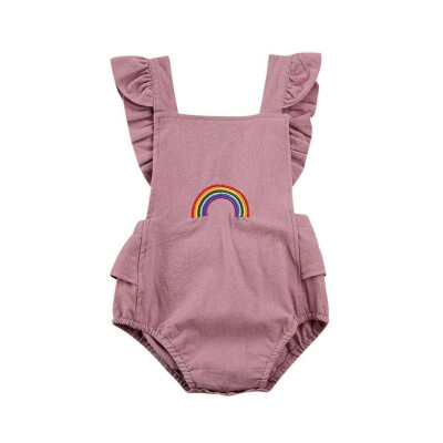 

Newborn Kids Baby Girl Ruffle Cotton One-Pieces Romper Jumpsuit Outfits Sunsuit