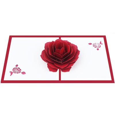 

Rose Flower Cards Stereo Paper Birthday Cards Holiday Greeting Invitation Anniversary Card 3D Pops Up
