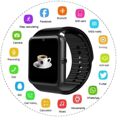 

2019 New Smart Watch Bluetooth Wristwatch for Apple Iphone IOS Android Phone Wear Support Sync Smart Clock Sim Card