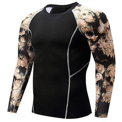 

Toponeto Fashion Mens Long Sleeve Yoga Fitness Print Casual T-Shirt Sport Top Blouse