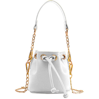 

Fashion Women Drawstring Bucket Shoulder Bag Mini Handbag Chain Crossbody Pouch