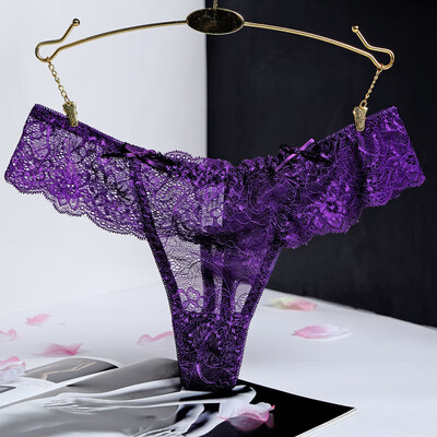 

Sexy Lace Thong Panties Good Elastic Underwear Solid Colour Bowknot Multicolor Female Floral Thongs&G-strings Tanga Mujer