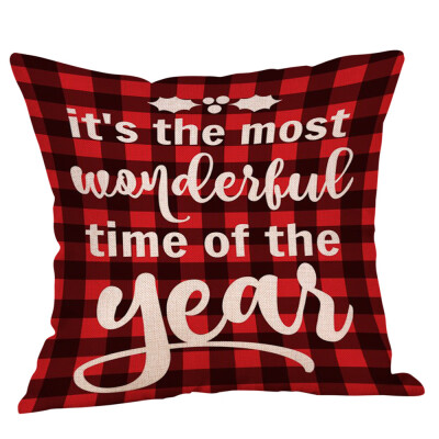 

Tailored Merry Christmas Xmas Gift Plaid Throw Pillow Case Cover Cushion 18 x 18 Inch