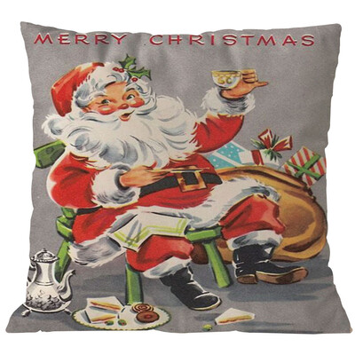 

Tailored Merry Christmas Pillow Cases Linen Sofa Cushion Cover Home Decor Pillow Core
