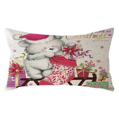 

Tailored Christmas Santa Claus Pillow Case Linen 30x50cm Throw Cushion Cover Home Decor