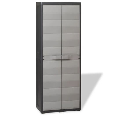 

Garden Storage Cabinet with 3 Shelves Black&Gray