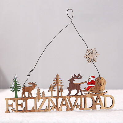 

Wooden Wall Door Sign Banner Hanging Plate Board Wooden Merry Christmas Hanging Xmas Decoration