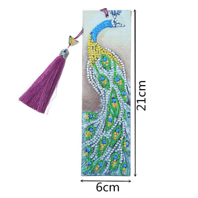 

5D DIY Diamond Painting Leather Bookmark Making Kit Special Shaped Diamond Covered With Tassel Pendant For Adults Kids