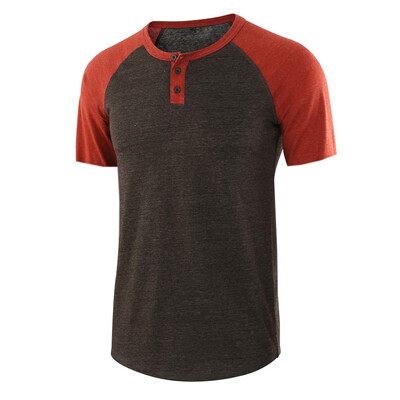 

Toponeto Fashion Mens Baggy Solid Short Sleeve Button O-Neck T Shirts Tops Blouses