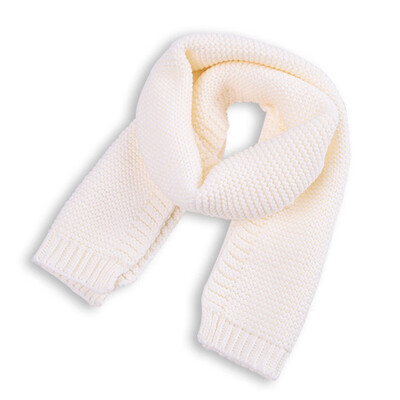 

Children Boys Girls Knitted Wool Fashionable Scarf Solid Color Pattern Warm All-match Winter Scarf For Kids