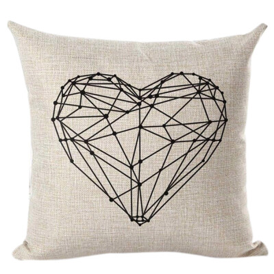 

〖Follure〗White letter heart linen linen pillowcase cushion cover